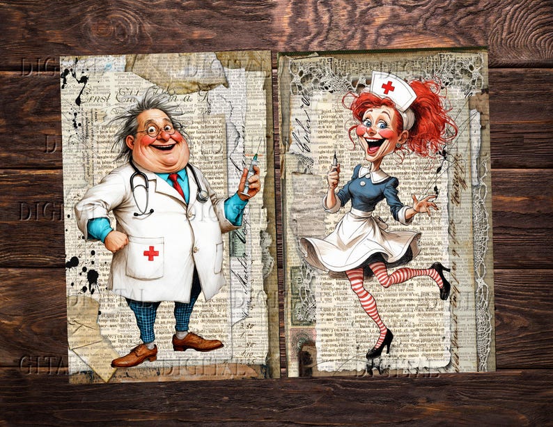 Funny vintage nurse printable collage sheet for junk journals, scrapbooking, mixed media, and printable ephemera crafts.
DigitalFit Etsy Store: https://www.etsy.com/shop/DigitalFit
