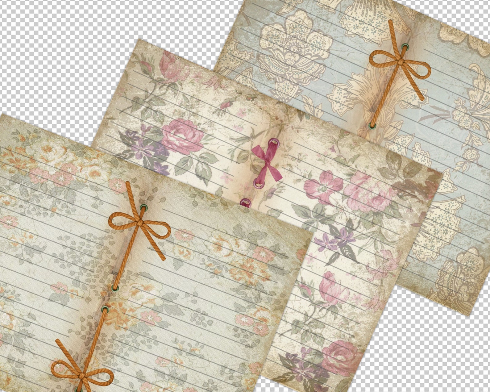 Lined Journal Pages Printable Paper Junk Journal Digital - Etsy