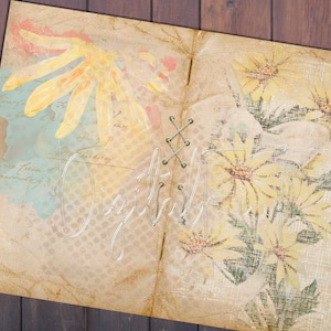 Floral Collage Junk Journal Digital Kit Printable,  Digital Collage Sheets