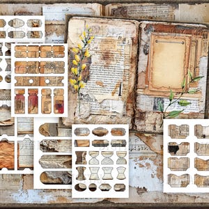 Field Notes, Nature Junk Journal, Printable Paper Pack and 100 tags, envelopes, labels, PDF