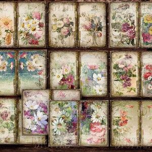 Florales Digitales Junk Journal Papier, 10 Seiten Junk Journal zum Ausdrucken, PDF