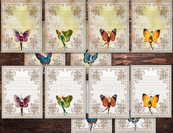Butterfly Border Paper Printable 281x364