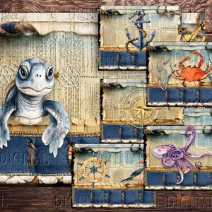 Nautical Junk Journal Kit, Sea Life Journal, 10 Ocean Pages, PDF - Etsy