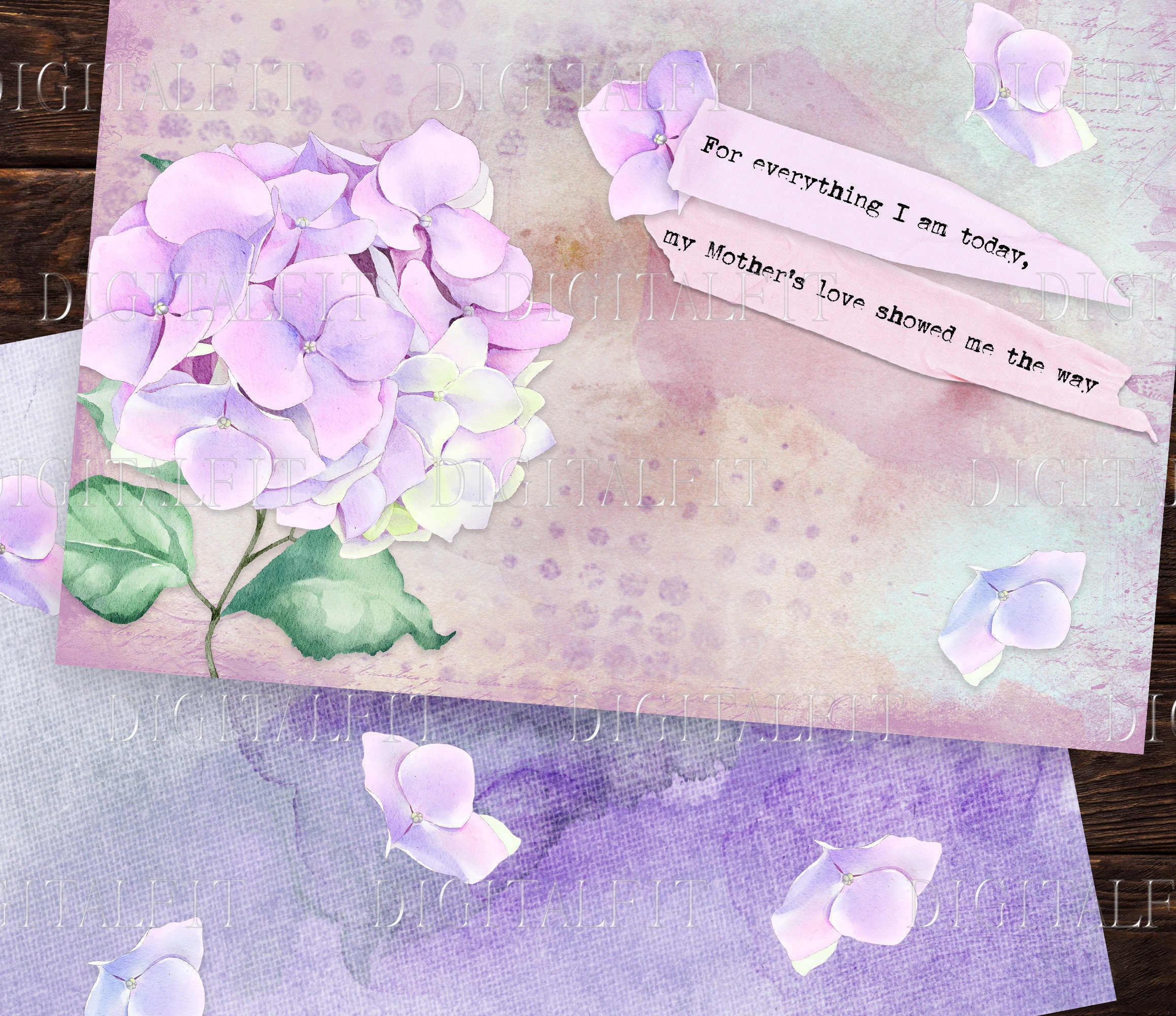 Purple Hydrangea Floral Journal Pages: Mother's Day Ephemera (PDF) - Etsy