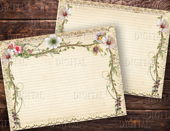 Blank Lined Journal Pages, Junk Journal Kit, Basic Papers, Printable Shabby  Pages,Rose Paper Vintage, Collage sheet,Scrapbook Paper, Digital