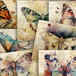 Kit digital de mariposas, diario de mariposas, 11 páginas de diario basura de mariposas, mariposa monarca, PDF