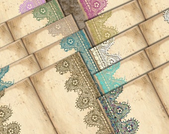 Vintage Lace Junk Journal Pages: Printable Landscape Set (PDF)