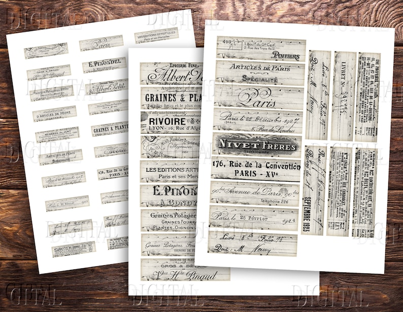 French Ephemera Stickers: Printable Junk Journal Embellishments (PDF Download) image 4