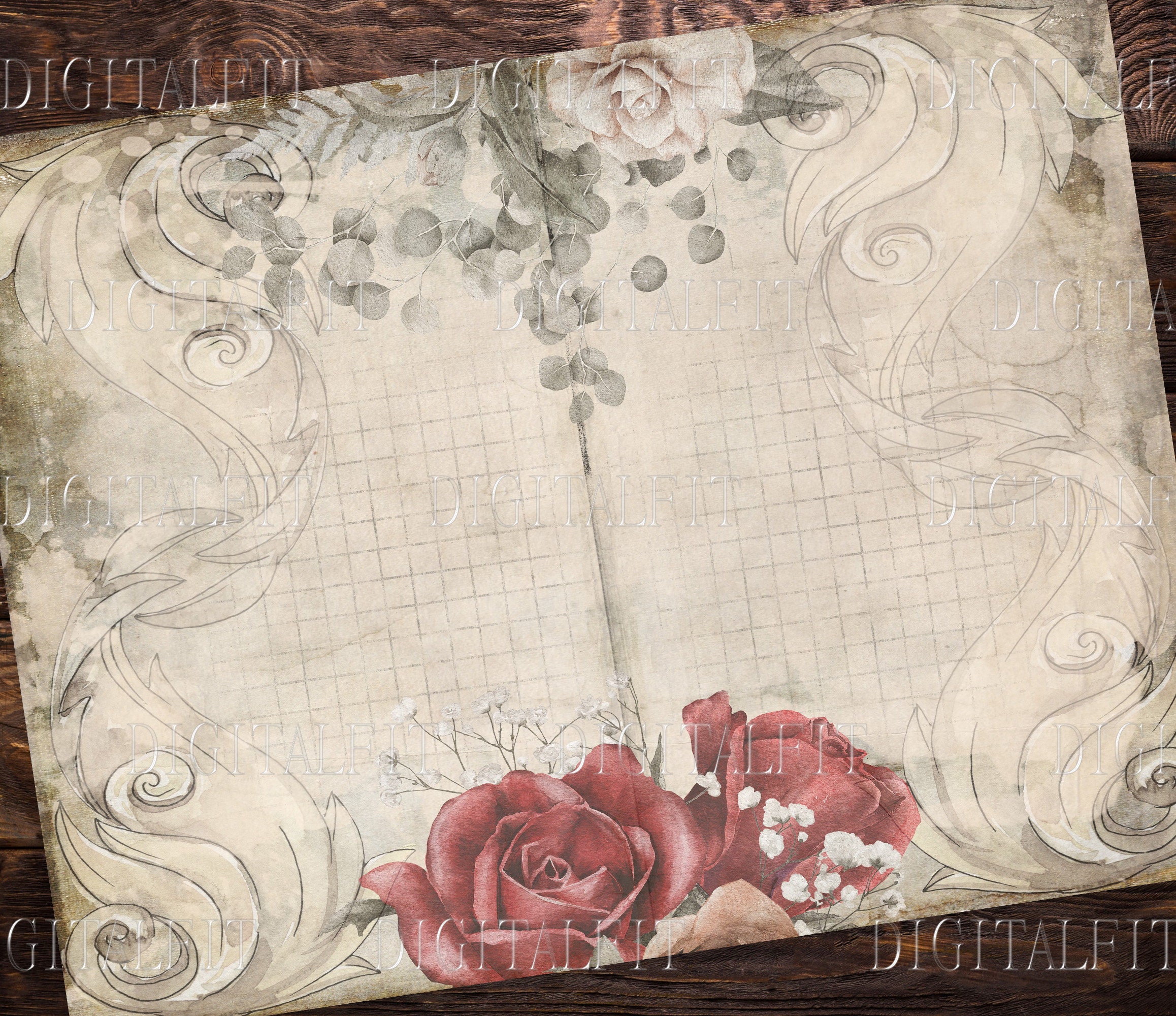 Junk Journal Paper, Vintage Collage Sheets, Printable Antique Pages ...
