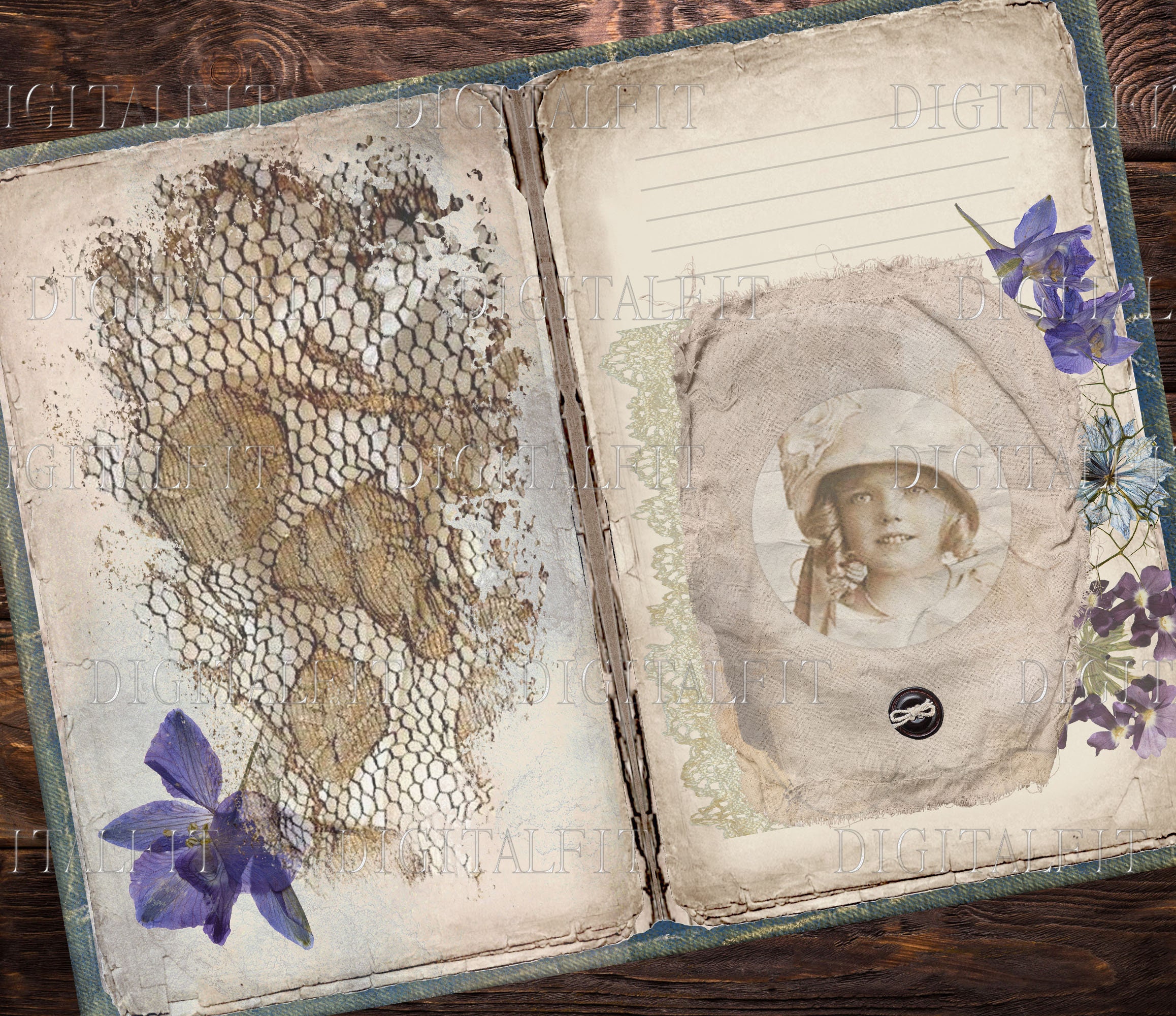 ヴィンテージダスティペーパー、デジタルジャンクジャーナルページ、11