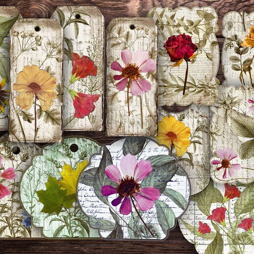 Dried Wildflowers Scrap Pack Pressed Flower Printable - Etsy