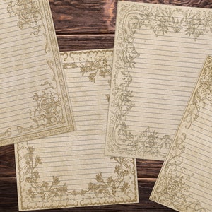 Grunge Lined Writing Paper, Junk Journal Printable, Digital Paper ...