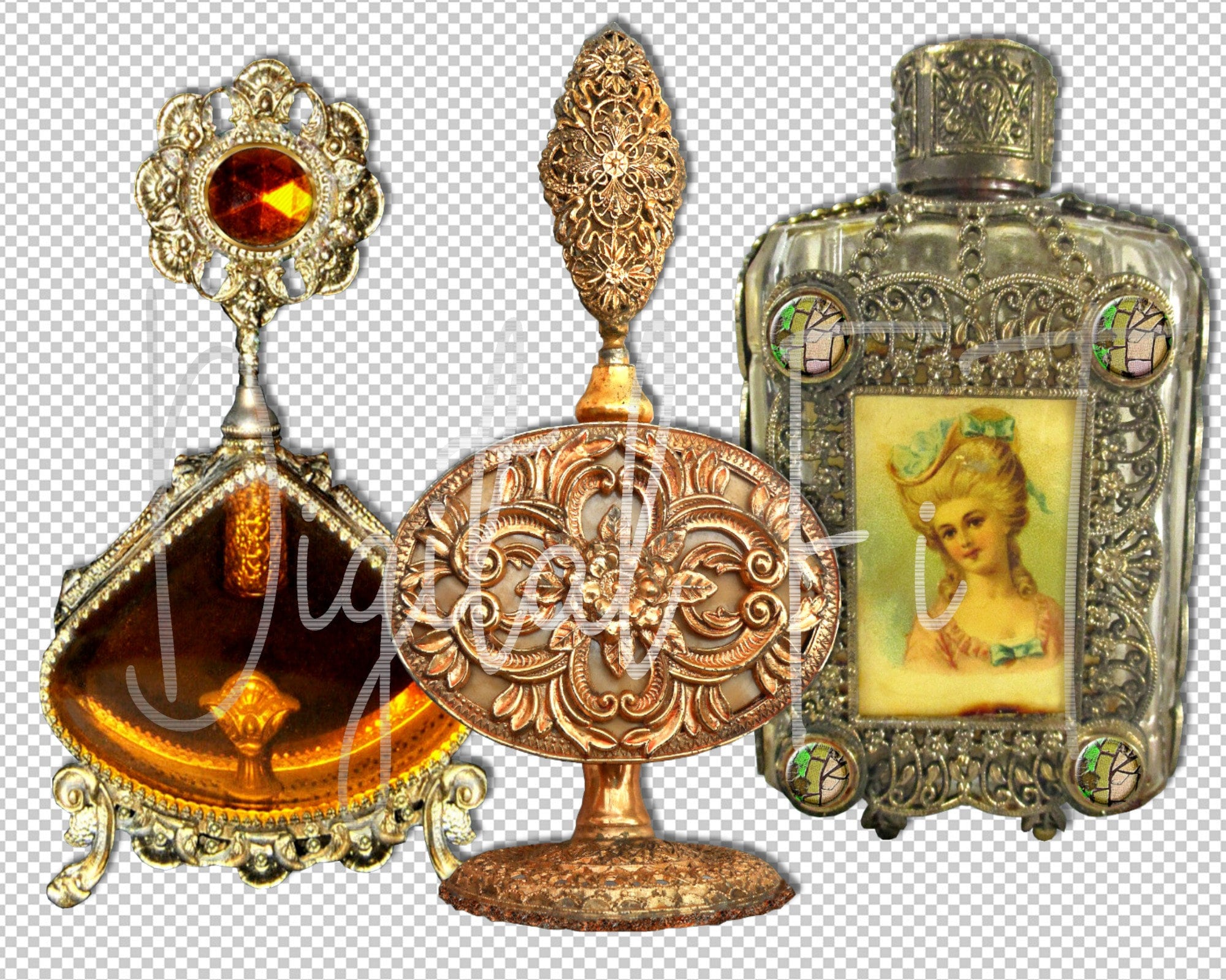 Descarga digital de frascos de perfume de cristal antiguos y vintage para  imprimir, collages y álbumes de recortes - Etsy México, image size:2000x1600