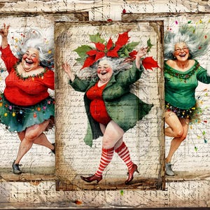 Roliga julvykort med gamla damer: 36 udda kvinnor (PDF digitala sidor 5,5x8,5")