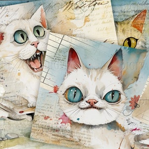 Chat fantaisiste, 12 pages de journal de chat mignon, papier de journal pour les amoureux des chats, 11 x 8,5 pouces, PDF