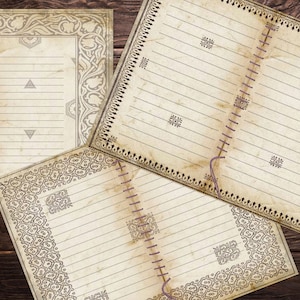 Grunge, papier imprimable, journal indésirable ligné, vintage, imprimable, téléchargement numérique, lot de 10