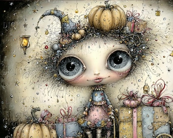 Whimsical Halloween Characters, 20 Journal Papers, Printable Junk Journal, Digital Download, Watercolor Clipart, PDF