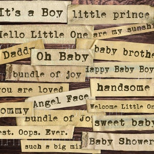 Baby Boy Journal Wörter, digital druckbare Wörter, Baby Boy Memory, JPG