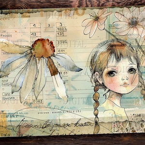 Pages de journal indésirable Spring Girls, kit de papier pour scrapbooking numérique, collage floral