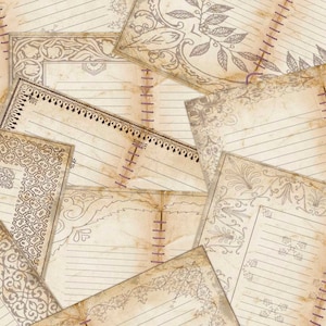 Grunge, Printable Paper, Lined Junk Journal, Vintage, Printable ...