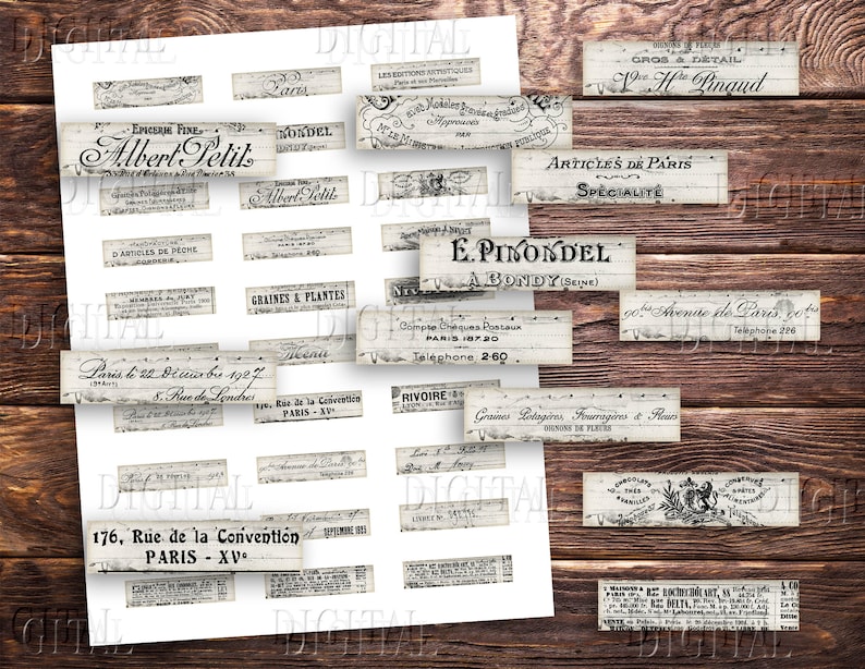 French Ephemera Stickers: Printable Junk Journal Embellishments (PDF Download) image 2