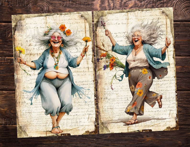 whimsical printable images are wonderful for junk journals,  DigitalFit Etsy Store: https://www.etsy.com/shop/DigitalFit