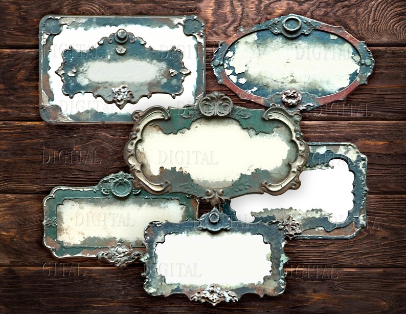 Grunge Labels, Rust Patina Steampunk Tag, 31 Fussy Cuts for Junk ...