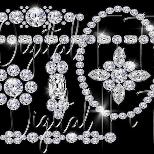 Luxury Sparkle Diamond Clipart PNG Rhinestone Strands Wedding Clipart Instant Download Commercial Use