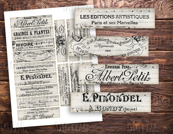 French Ephemera Stickers: Printable Junk Journal Embellishments (PDF Download)