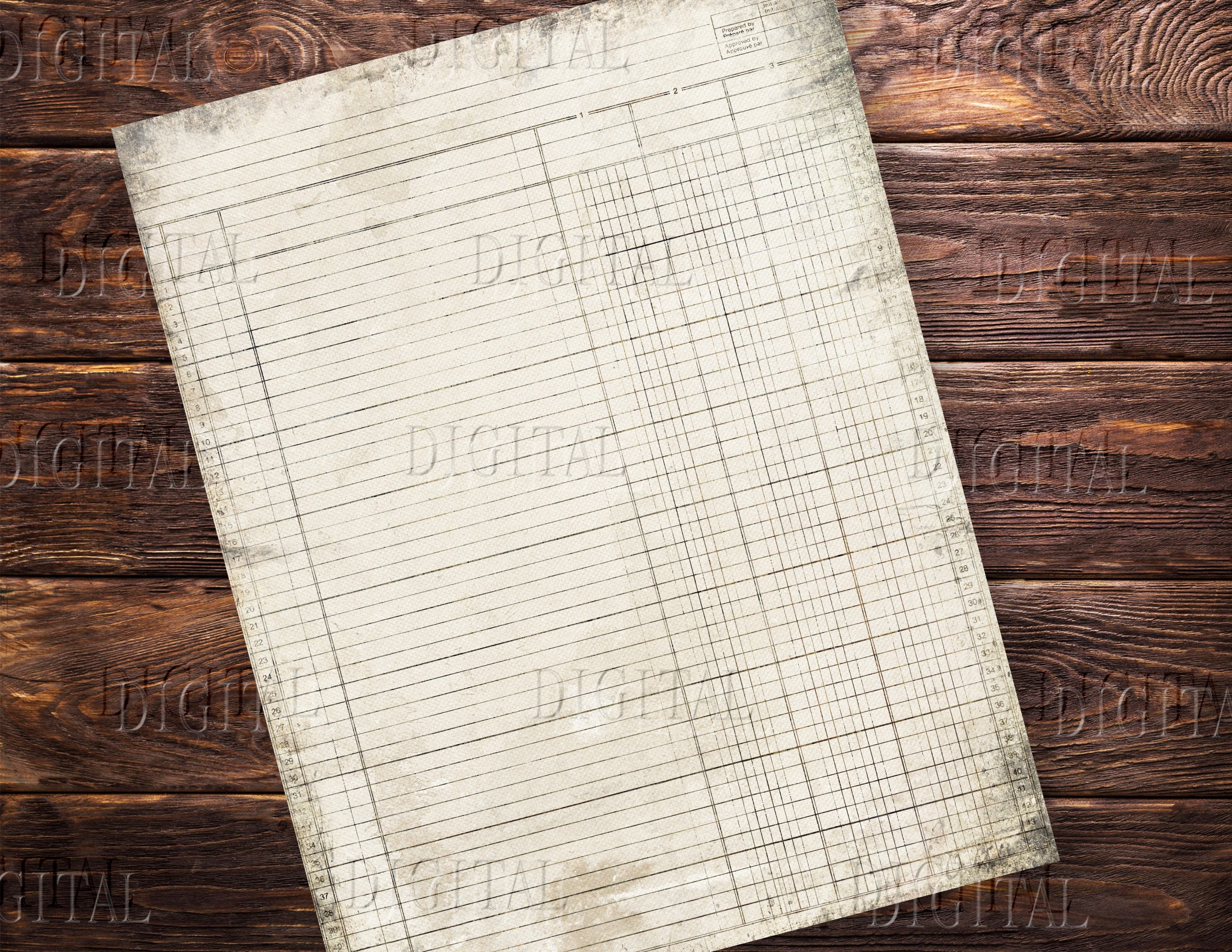 Printable Ledger Paper 15 Ledger Junk Journal Pages Old Etsy