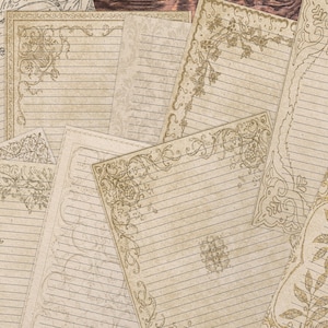 Carta da lettere a righe grunge, diario spazzatura stampabile, carta digitale, pagine di diario, carta per album grunge, download istantanei