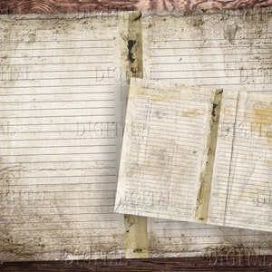 Inserti per diario spazzatura, 7 pagine di diario spazzatura a righe grunge, diario spazzatura vuoto, download digitale, PDF