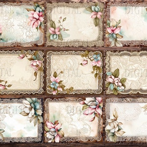 Magnolia Junk Journal Paper, Floral Background Pages, PDF