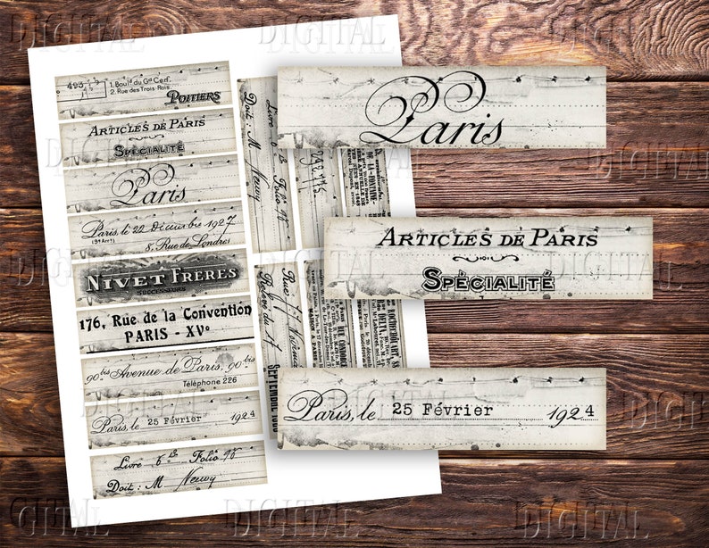 French Ephemera Stickers: Printable Junk Journal Embellishments (PDF Download) image 7