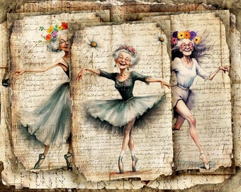 Páginas divertidas de un diario de recortes con una bailarina anciana (PDF)
