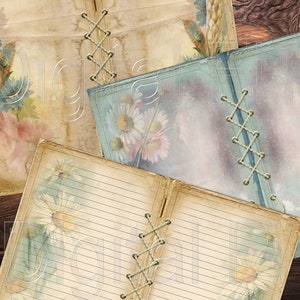 Páginas de diário de lixo para impressão, estilo vintage, vista paisagem, conjunto de 10, download instantâneo