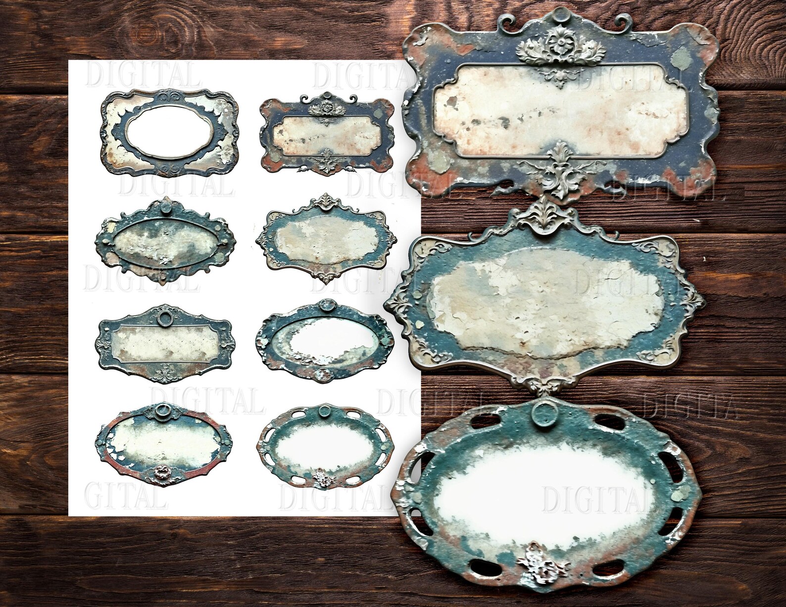 Grunge Labels, Rust Patina Steampunk Tag, 31 Fussy Cuts for Junk ...