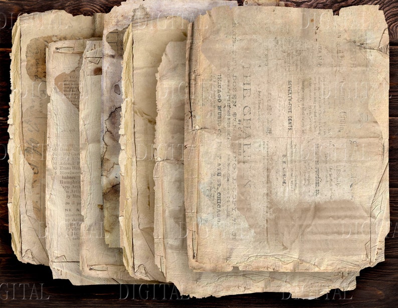Papier vieilli, 7 pages de textures anciennes, arrière-plan vintage, paquet de couches, PDF image 3