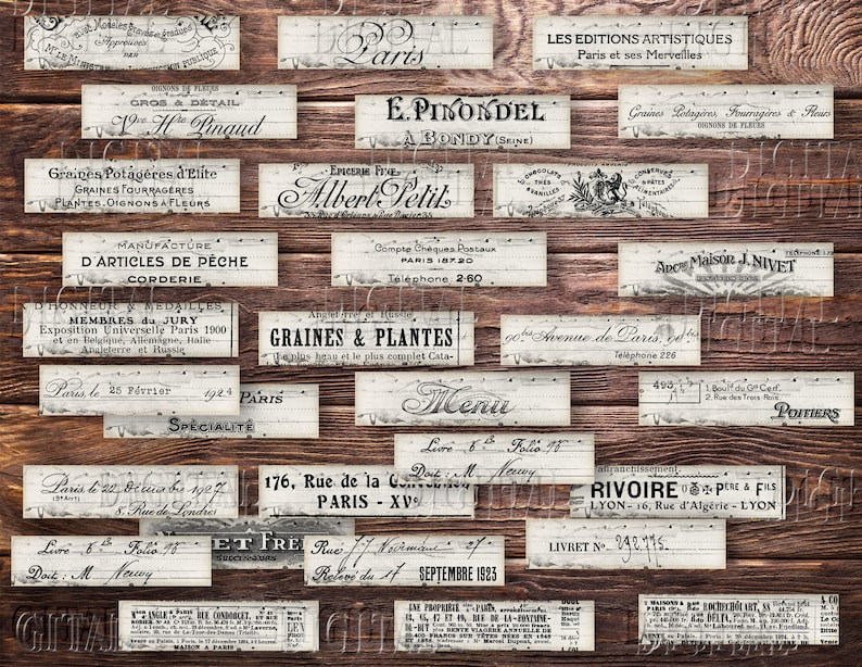 French Ephemera Stickers: Printable Junk Journal Embellishments (PDF Download) image 8