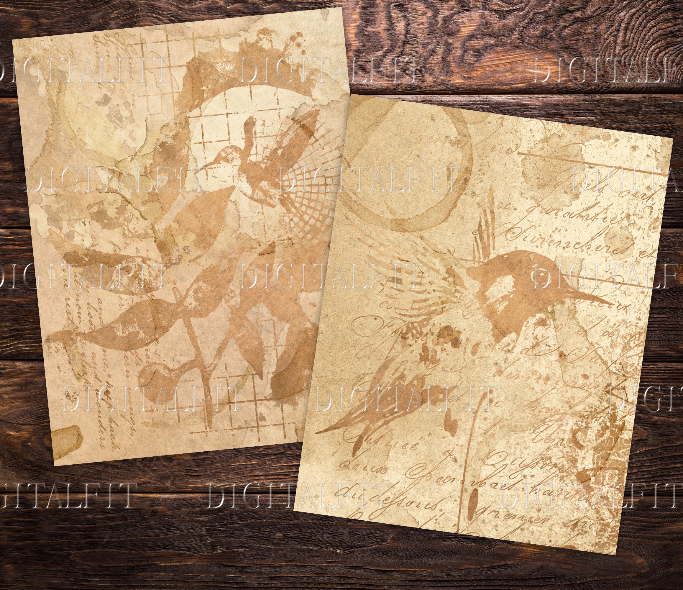 全商品オープニング価格！ Coffee Digital 14 Paper, Stained Coffee Dyed 8.5 Pages, クラフト・布製品