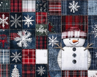 Christmas Patchwork: Holiday Scrapbook Paper (Digital Download)