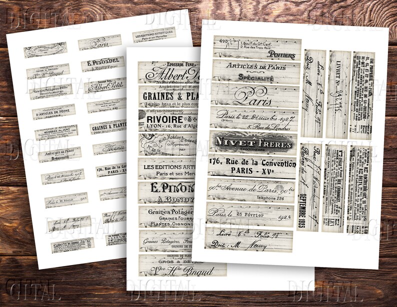 French Ephemera Stickers: Printable Junk Journal Embellishments (PDF Download) image 9