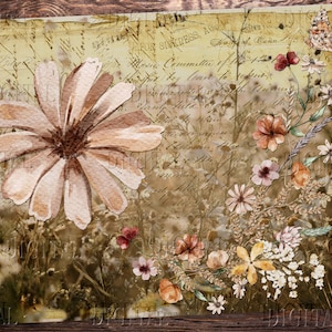 Wildflower Journal Paper 8 Printable Field Flowers Collage - Etsy