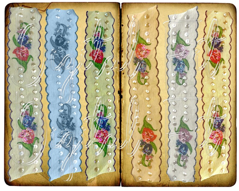 Colorful Ribbons PNG Files Junk Journal Digital Crafting Etsy