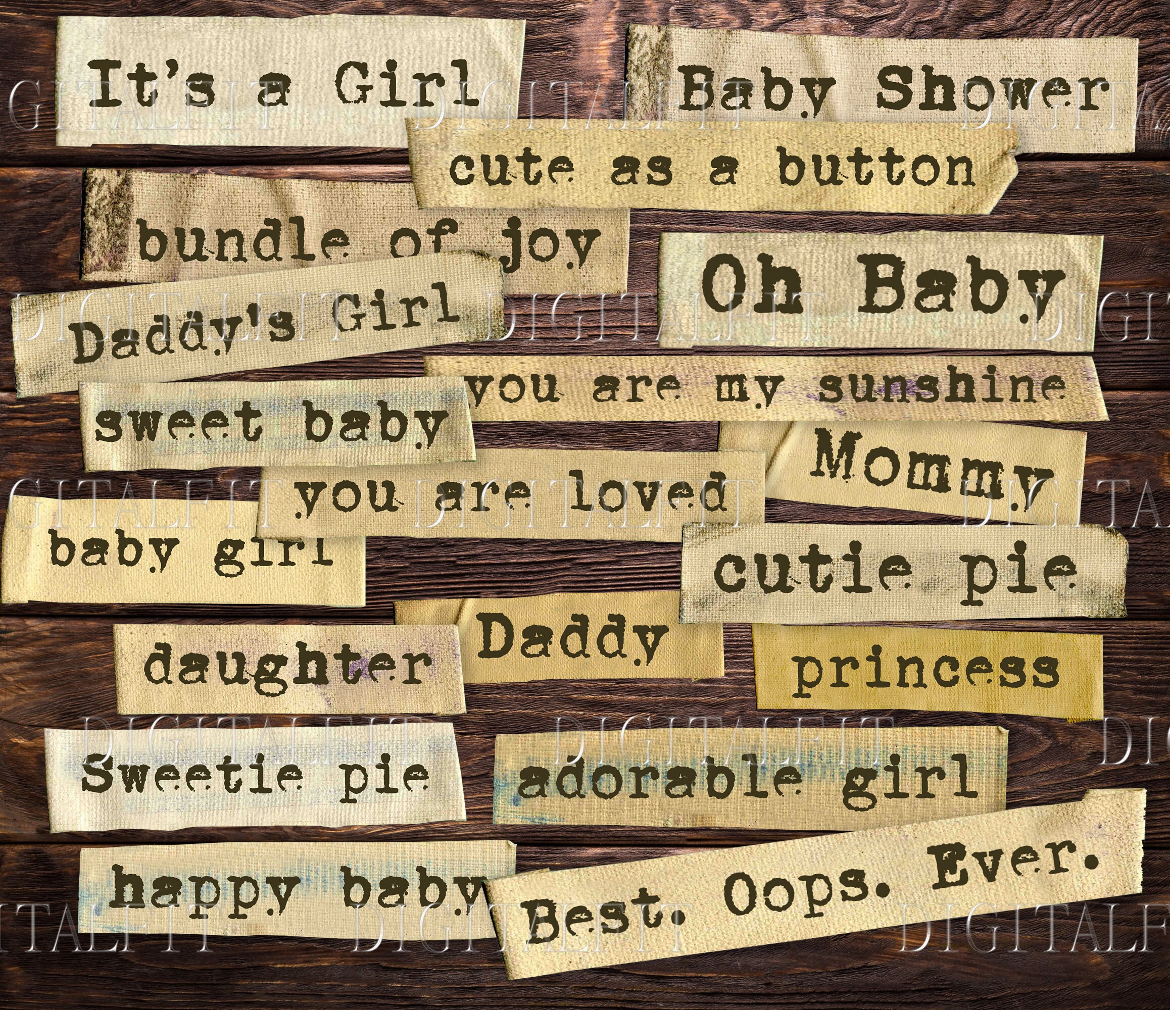 Baby Girl Journal Words Digital Printable Words Baby Girl Etsy Ireland