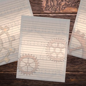 Printable Lined Paper, Steampunk Stationery Paper, Steampunk Writing ...
