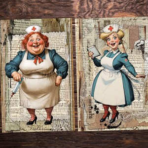 Antique-inspired nurse and doctor ephemera printable for junk journals, vintage scrapbooking, and DIY paper crafts. DigitalFit Etsy Store: https://www.etsy.com/shop/DigitalFit