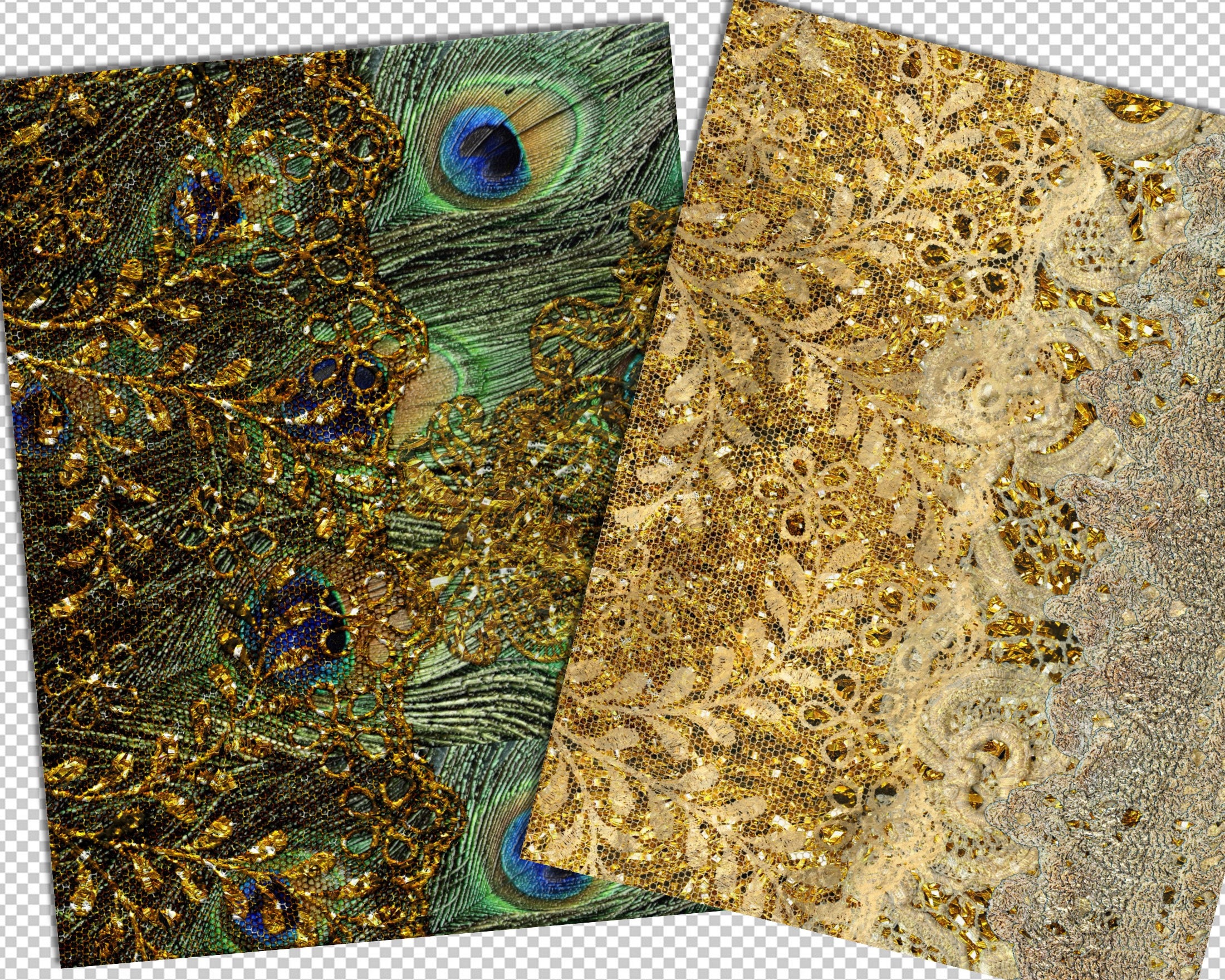 Gold Lace Digital Paper Digital Junk Journal Pages Vintage Etsy