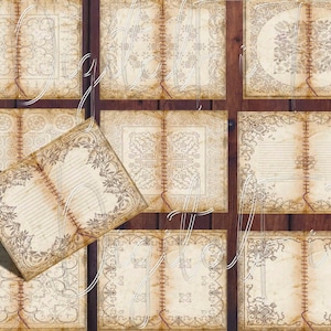 Afdrukbare dagboekbladen, beige junk Journal-grungepapier, briefpapier, instant download vintage digitale papiercollage, pdf
