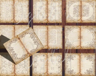 Vintage Beige Journal Paper: Printable Grunge Collage Sheets (PDF)